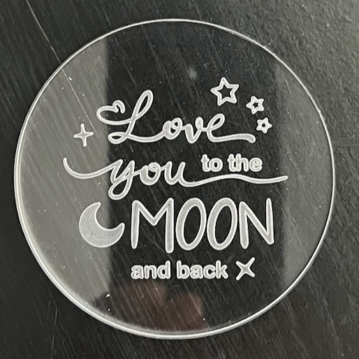 LOVE YOU TO THE MOON AND BACK EMBOSSER STAMP