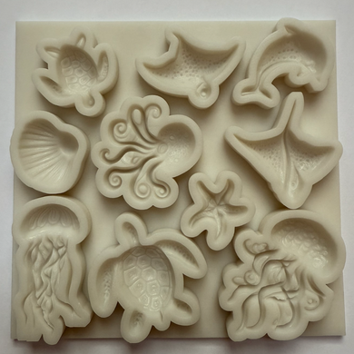 OCEAN CREATURES MOLD - Dolphin, Jellyfish, Sea Turtle