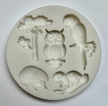 Load image into Gallery viewer, FOREST ANIMALS MOLD - Owl, Hedgehog, Sloth, Parrot
