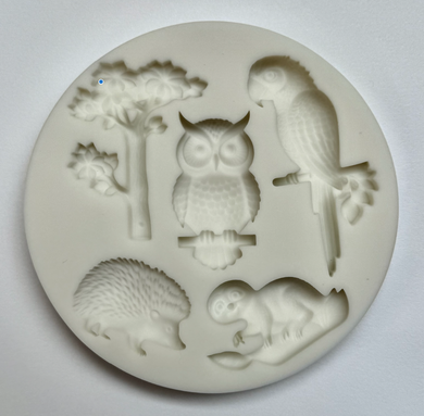 FOREST ANIMALS MOLD - Owl, Hedgehog, Sloth, Parrot