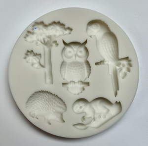 FOREST ANIMALS MOLD - Owl, Hedgehog, Sloth, Parrot