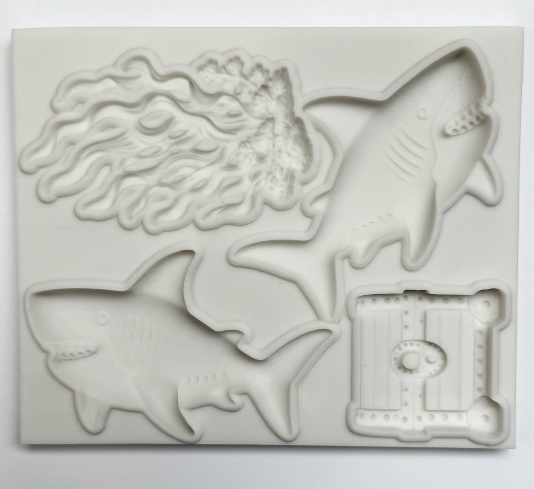 OCEAN CREATURES MOLD - Sharks, Corals, Treasure Chest