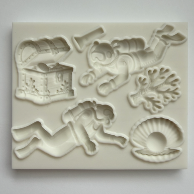 UNDER THE SEA MOLD - Diver, Treasure Chest, Pearl, Corals