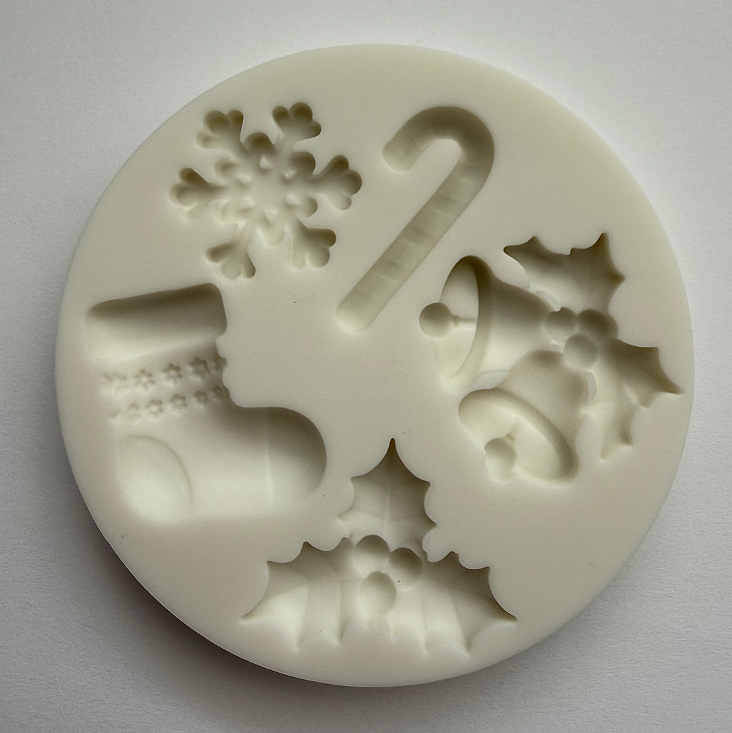 CHRISTMAS VARIETY MOLD - Jingle Bells, Snowflake, Candy Cane