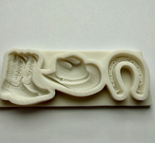 Load image into Gallery viewer, COWBOY VARIETY MOLD (Hat, Boots, Horseshoe)