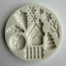 Load image into Gallery viewer, CHRISTMAS VARIETY MOLD - House, Snowflakes, Pine Trees