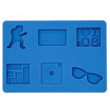 Load image into Gallery viewer, RETRO 80S THEME MOLD - SUNGLASSES, AUDIO CASSETTE, GAMEPAD, ROCK FIGURE - Shapem