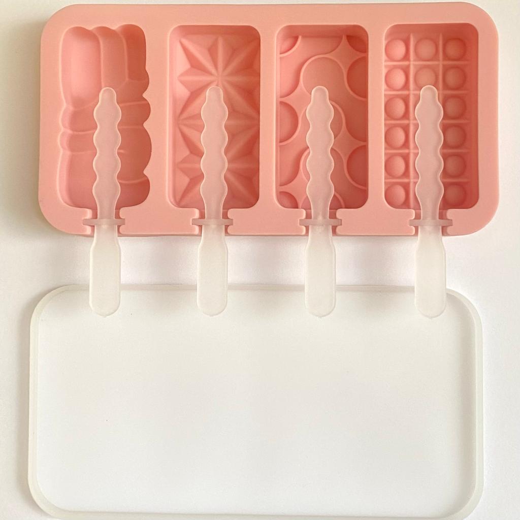 Wholesale Ice Cream Molds Popsicle Silicone Heart Shapes 4 Cavities Cake Cakesicle  Molds with 50 Wooden Sticks for Kids From m.