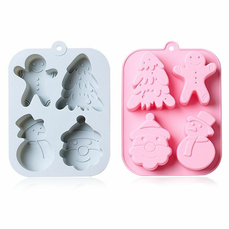 CHRISTMAS VARIETY MOLD - Santa, Snowman, Pine Tree & Gingerbread