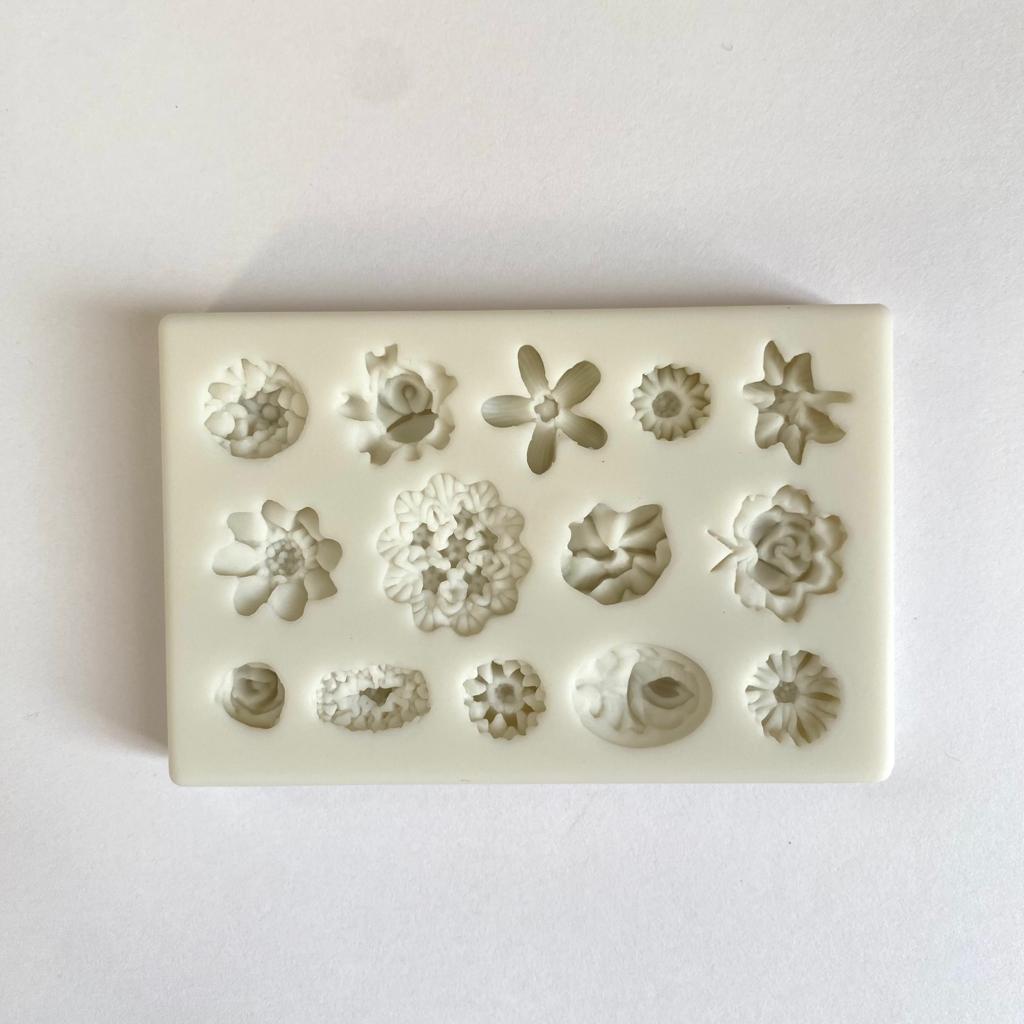 Flower Duo Mold/mould Mini Spring Flowers Silicone Molds Polymer