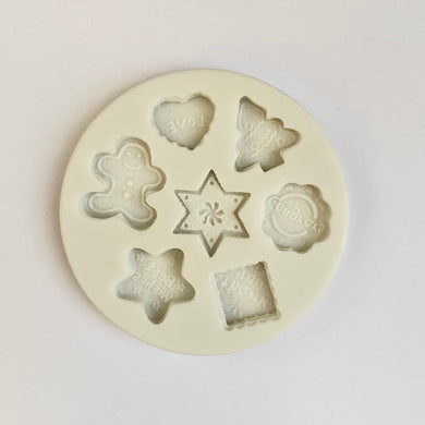 CHRISTMAS VARIETY MOLD - GINGERBREAD, PINE TREE, STAR, COOKIE