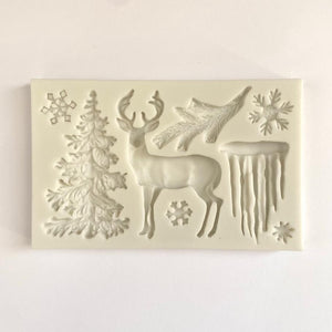 CHRISTMAS VARIETY MOLD - Deer, Christmas Tree, Icicles, Snowflakes