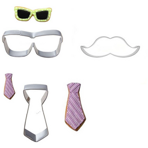 FATHER'S DAY COOKIE CUTTER SET - TIE, MUSTACHE & GLASSES - Shapem