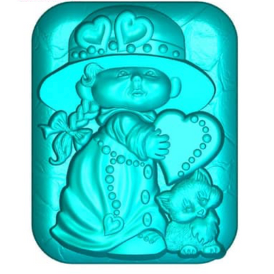 GIRL & KITTEN MOLD - Shapem