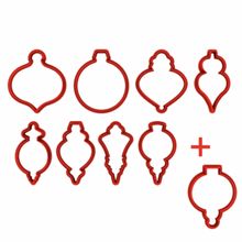 Load image into Gallery viewer, CHRISTMAS ORNAMENTS COOKIE CUTTER SET (9 pcs. Medium) - Shapem