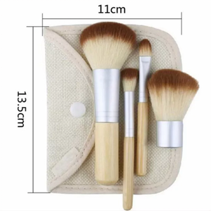 BAMBOO DUSTING BRUSH SET (4 PCS) - BRUSHES FOR LUSTER DUST, EDIBLE GLITTER, PEARL DUST