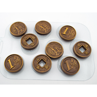 COIN VARIETY MOLD - QUARTER, EURO, CHINESE COIN