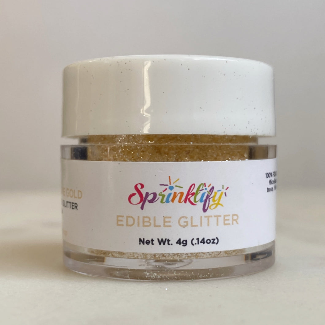 Edible Glitter by Sprinklify - CHAMPAGNE GOLD - Food Grade High Shine Dust for Cakes - Shapem