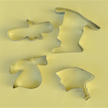 Load image into Gallery viewer, GRADUATION COOKIE CUTTER 4 PIECE SET - HAT, GOWN, DIPLOMA - Shapem