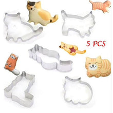 Load image into Gallery viewer, CAT SHAPED COOKIE CUTTER 5 PIECE SET - Shapem