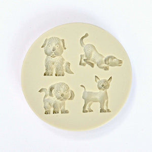 PET VARIETY MOLD - 4 CAVITY DOGS & CAT SILICONE MOLD - Shapem
