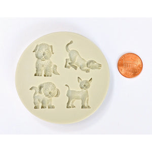 PET VARIETY MOLD - 4 CAVITY DOGS & CAT SILICONE MOLD - Shapem