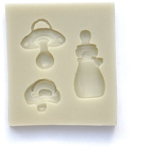 BABY SHOWER MOLD - BABY BOTTLE, PACIFIER & BIB SILICONE MOLD - Shapem