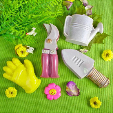 GARDEN TOOLS MOLD - TROWEL, GLOVE, WATERING POT, FLOWER, CLIPPERS - Shapem