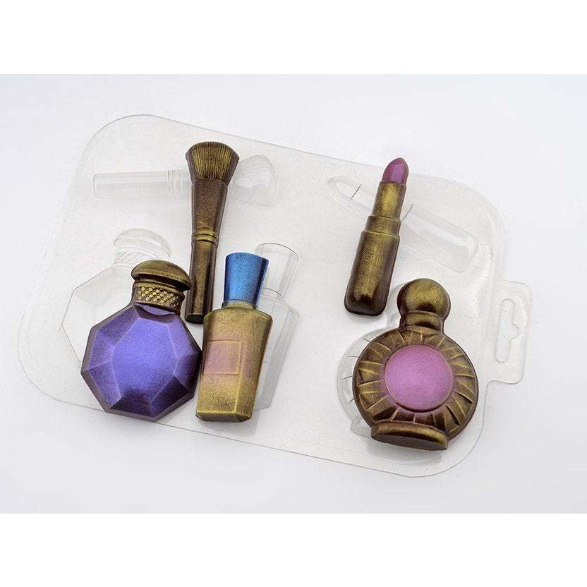 MAKEUP VARIETY MOLD - LIPSTICK, POWDER, BRUSH PERFUME BOTTLE - Shapem
