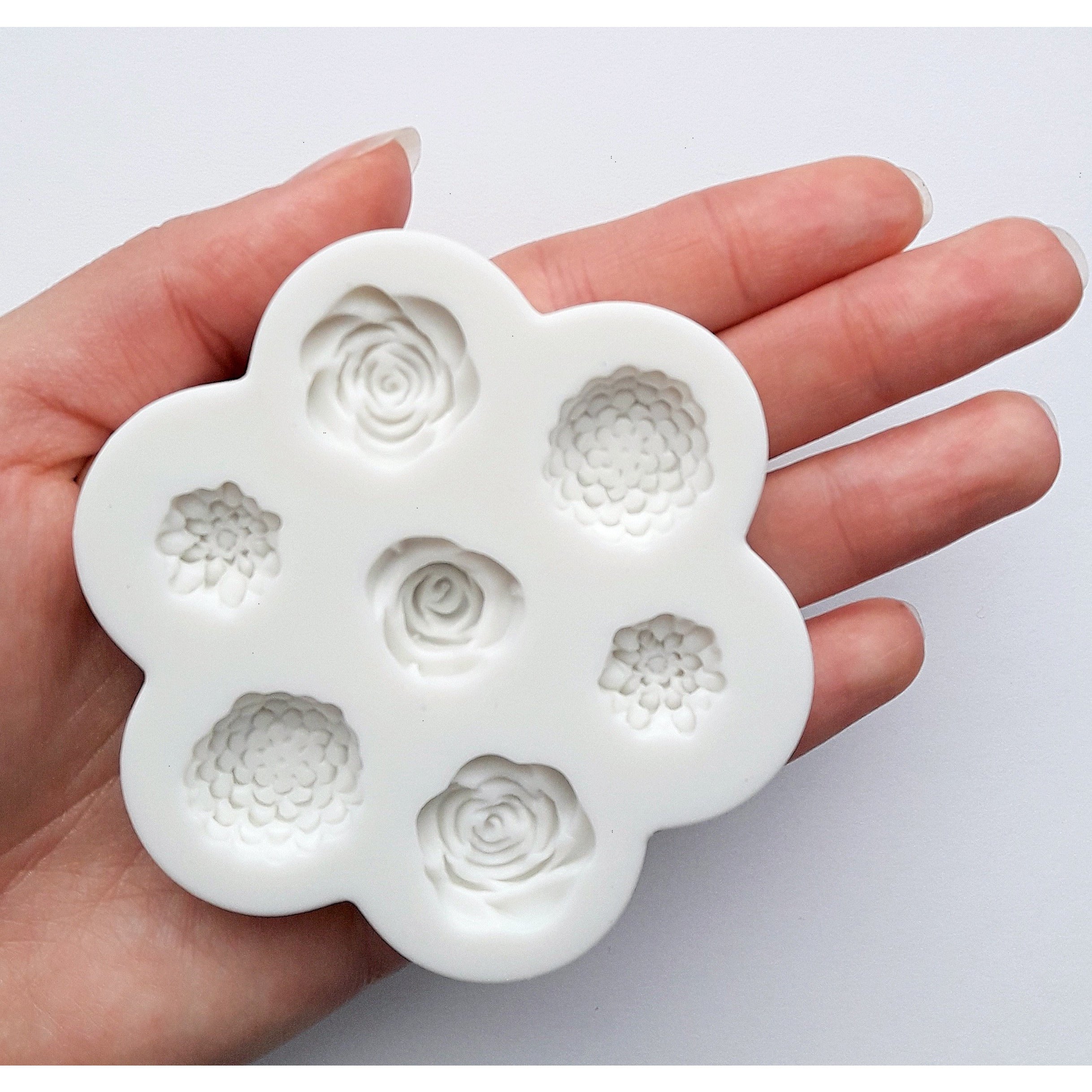Mujiang Rose Flower Silicone Molds Daisy Fondant Mold Flower Orchid Cake  Decorating Molds Set Of 4