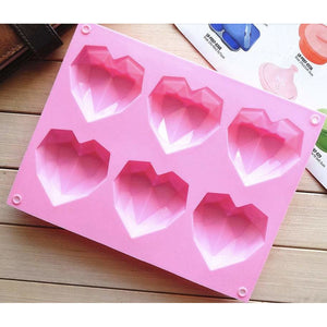 DIAMOND HEART SILICONE MOLD (6 CAVITY) - Shapem