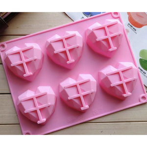 DIAMOND HEART SILICONE MOLD (6 CAVITY) - Shapem