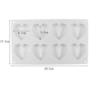 DIAMOND HEART MOLD (8 CAVITY) - Shapem