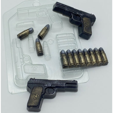 GUN & BULLETS MOLD (MINIS) - Shapem