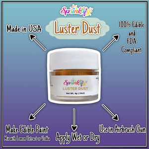 Luster Dust by Sprinklify - CLASSIC RED - Food Grade Pearlized Dust for Cakes, Cookies, Chocolates, Treats