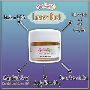 Luster Dust by Sprinklify - LAVENDER PEARL - Food Grade Pearlized Dust for Cakes, Cookies, Chocolates, Treats