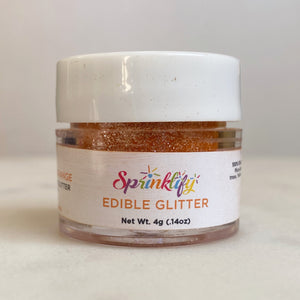 Edible Glitter by Sprinklify - PUMPKIN ORANGE - Food Grade High Shine Dust for Cakes - Shapem