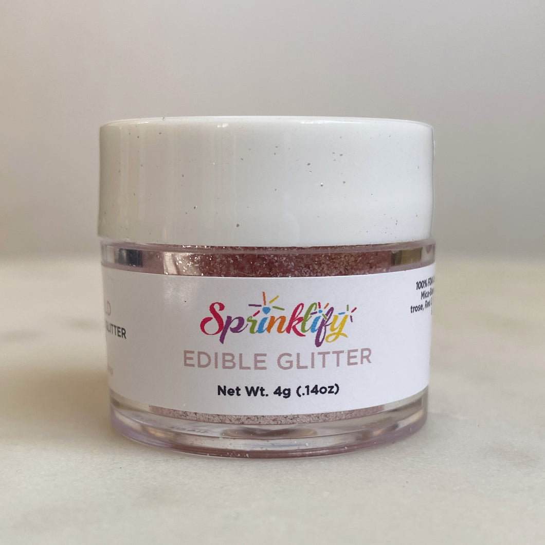 Edible Glitter by Sprinklify - ROSE GOLD - Food Grade High Shine Dust for Cakes - Shapem